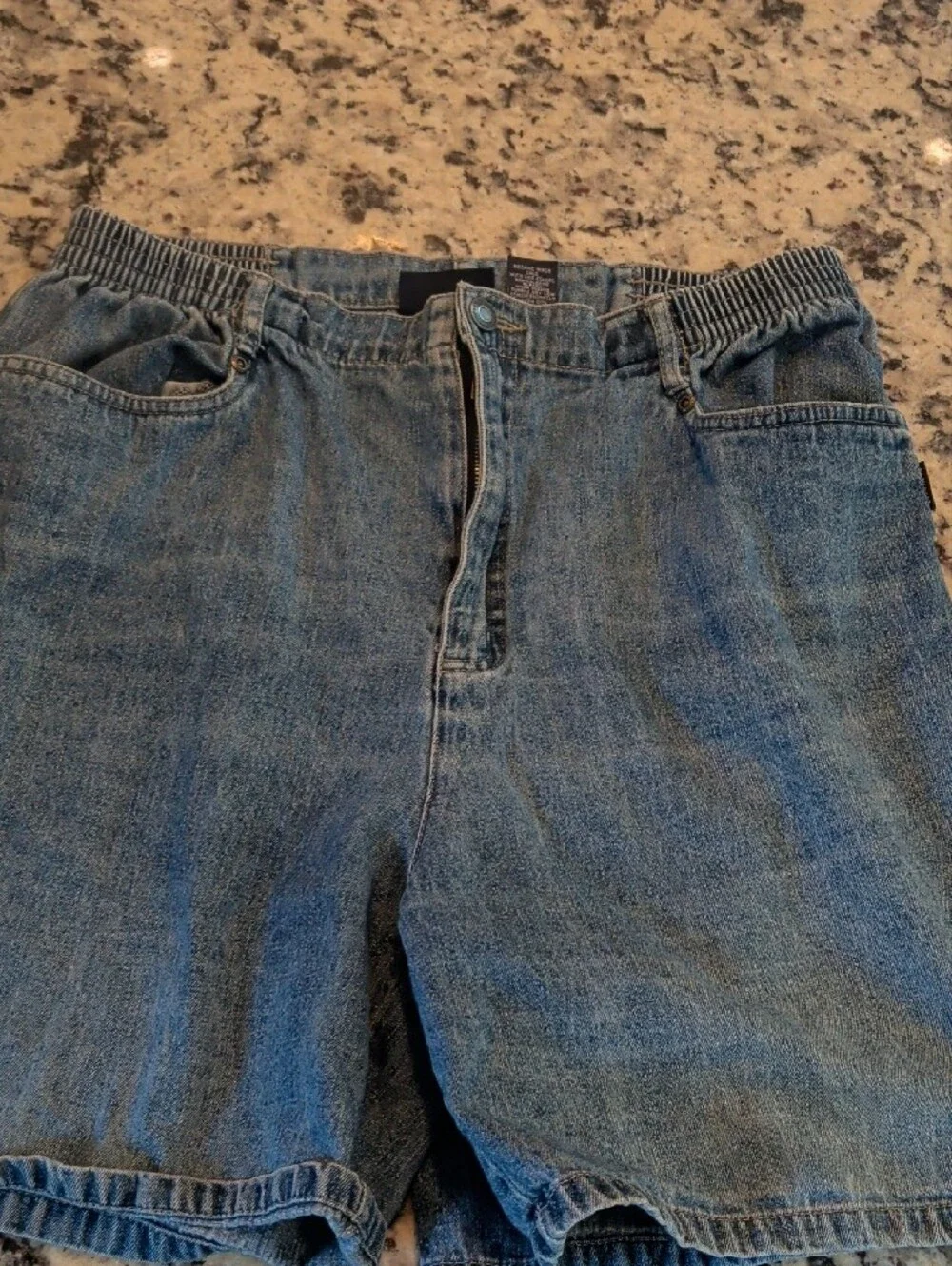 Vintage Y2K Blassport Women's Blue Denim Jeans Shorts - Elastic Waist